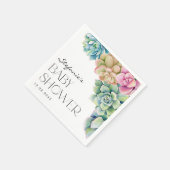 水彩多肉夏の赤ちゃんシャワー スタンダードカクテルナプキン (角)