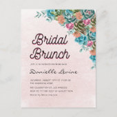 水彩多肉夏季ベビーシャワーへようこそ ポストカード (正面)