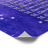 水彩多肉多肉紫色結婚の座席 ポスター (角)