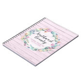 水彩多肉性サボテン&ウッド素朴ボヘミア ノートブック (左側)