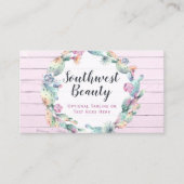 水彩多肉性サボテン&ウッド素朴ボヘミア 名刺 (正面)