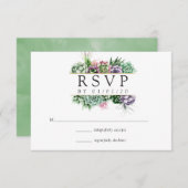 水彩多肉性ジオメト結婚リ 出欠カード (正面/裏面)