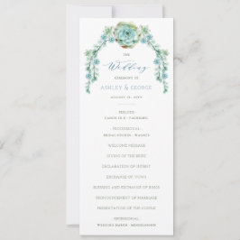 水彩多肉性フラワーガーデン結婚式 プログラム