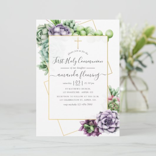 水彩多肉性幾何学聖域 招待状 (スタンド正面)