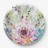 水彩多肉性紙プレート ペーパープレート (正面)