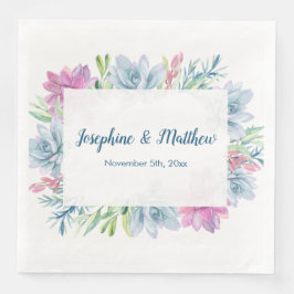 水彩多肉果結婚のナプキン