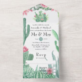 水彩多肉株結婚の オールインワン招待状 (内側)