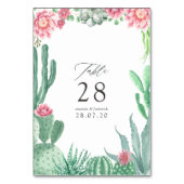 水彩多肉株結婚の テーブルナンバー (裏面)