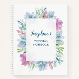 水彩多肉株結婚の ノートブック
