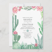 水彩多肉株結婚の 招待状 (正面)