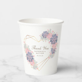 水彩多肉株結婚の 紙コップ