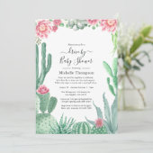 水彩多肉植物がシャワーで駆動 招待状 (スタンド正面)