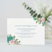 水彩多肉植物とフラワーゲスト詳細 エンクロージャーカード (スタンド正面)