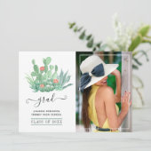 水彩多肉植物の卒業写真 案内状 (スタンド正面)