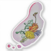 水彩多肉植物の花のイラスト シール (正面)
