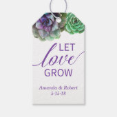 水彩多肉植物は愛を成長させるメッセージカード ギフトタグ (正面)