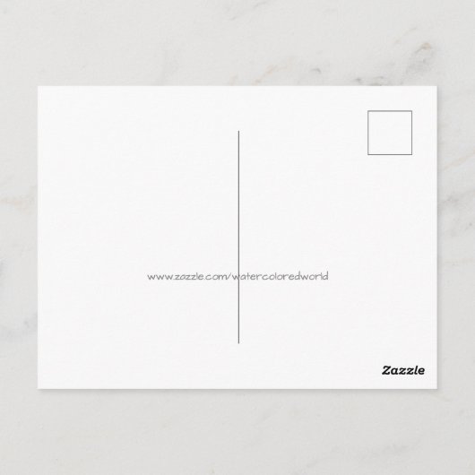 水彩多肉植物ハートサンキューポストカード ポストカード (裏面)