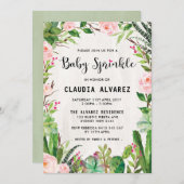 水彩多肉植物ベイビーシャワー招待状 招待状 (正面/裏面)