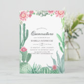水彩多肉植物婚礼十五岁生日会 招待状 (スタンド正面)