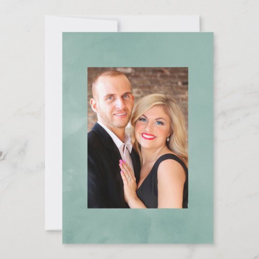 水彩多肉植物婚礼照片 セーブザデート (裏面)