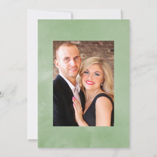 水彩多肉植物幾何学ウェディングフォト セーブザデート (裏面)