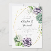 水彩多肉植物幾何学リハーサルディナー 招待状 (正面)