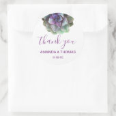 水彩多肉植物結婚式の引き出物シール ラウンドシール (バッグ)