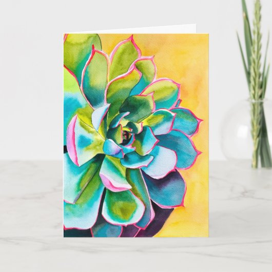 水彩多肉植物 カード (正面)