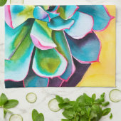 水彩多肉植物 キッチンタオル (折り畳み)