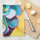 水彩多肉植物 キッチンタオル (四つ折り)