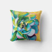 水彩多肉植物 クッション (正面)