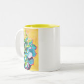 水彩多肉植物 ツートーンマグカップ (正面左)