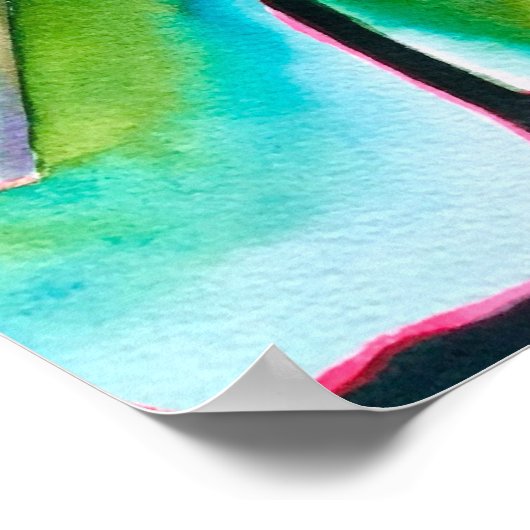 水彩多肉植物 ポスター (角)