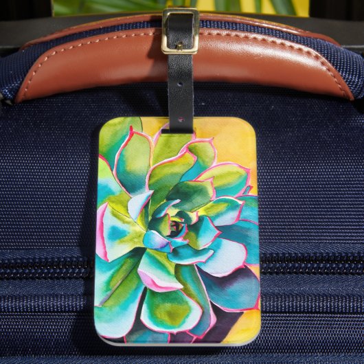 水彩多肉植物 ラゲッジタグ (正面インサイチュ2)