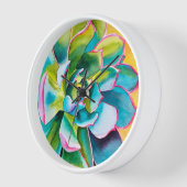 水彩多肉植物 壁時計 (傾斜)