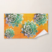 水彩多肉汁オンテラコッタ バスタオルセット (ハンドタオル)