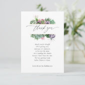 水彩多肉汁幾何ベビーシャワー サンキューカード (スタンド正面)