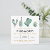 水彩多肉汁性サボテン婚約 招待状 (スタンド正面)