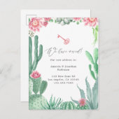 水彩多肉汁新しいアドレス 案内ポストカード (正面/裏面)