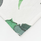 水彩多肉汁継目無しパターンデザイン フリースブランケット (角)