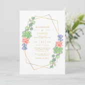 水彩多肉質テラリウム結婚ズ 招待状 (スタンド正面)