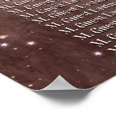 水彩多肉質ピーチブラウン結婚の座席 ポスター (角)