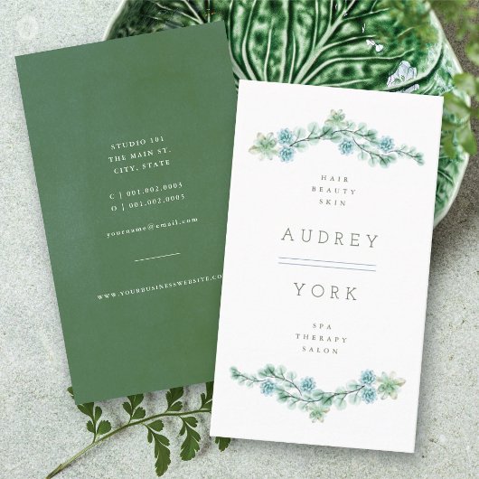 水彩多肉質フローラシック植物園 名刺