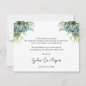 水彩多肉質フローラブーケボホ結婚ズ サンキューカード (裏面)