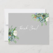 水彩多肉質フローラブーケボホ結婚ズ サンキューカード (正面)