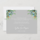 水彩多肉質フローラブーケボホ結婚ズ サンキューカード (裏面)