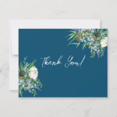 水彩多肉質フローラブーケボホ結婚ズ サンキューカード (正面)
