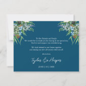 水彩多肉質フローラブーケボホ結婚ズ サンキューカード (裏面)