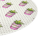 水彩多肉質水玉模様パターン カッティングボード (角)