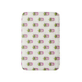 水彩多肉質水玉模様パターン バスマット (正面縦)